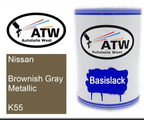 Nissan, Brownish Gray Metallic, K55: 500ml Lackdose, von ATW Autoteile West.